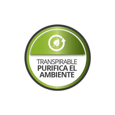 Transpirable. Purifica el ambiente
