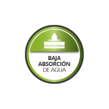 Baja absorción de agua