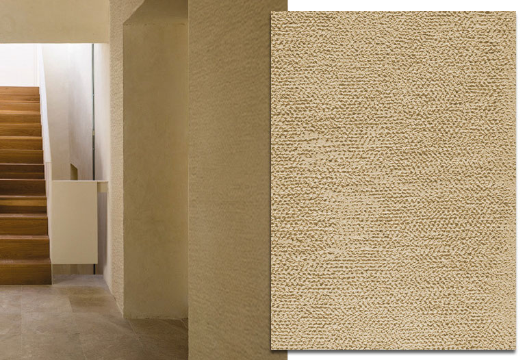 Natural ecological rendering mortar for textured finishes on walls